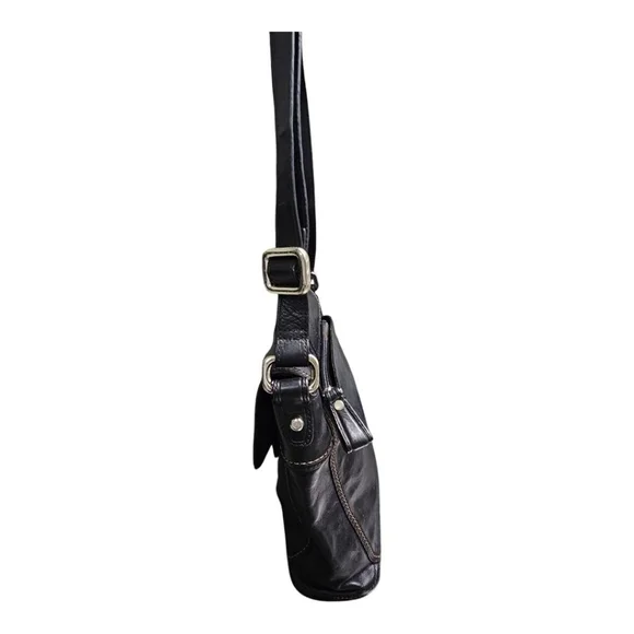 Women's Vintage Fossil Leather Crossbody Bag Black - Picture 10 of 16